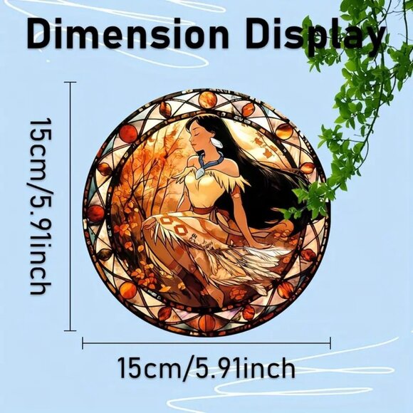Suncatcher Pocahontas Disney Hanging Window Decor Colorful Garden Parks Indian - Picture 3 of 3